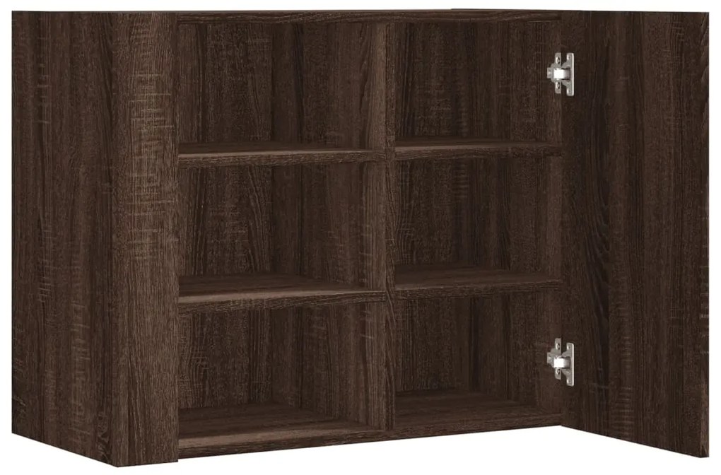 vidaXL Ντουλάπι Τοίχου Καφέ Δρυς 75x35x60 εκ. Επεξεργασμένο Ξύλο