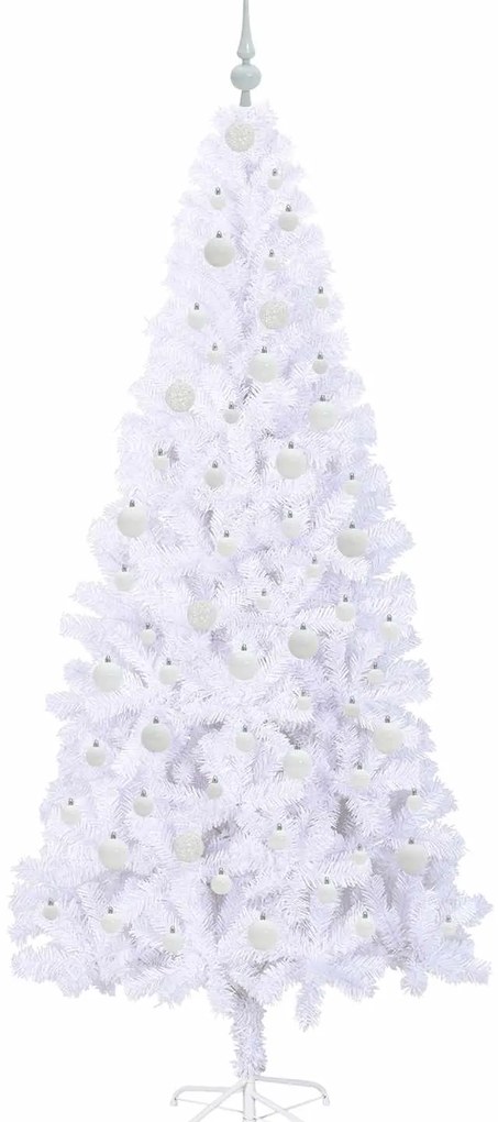 vidaXL Τεχνητό Χριστουγεννιάτικο Δέντρο Λευκό 210 cm PVC και Ατσάλι