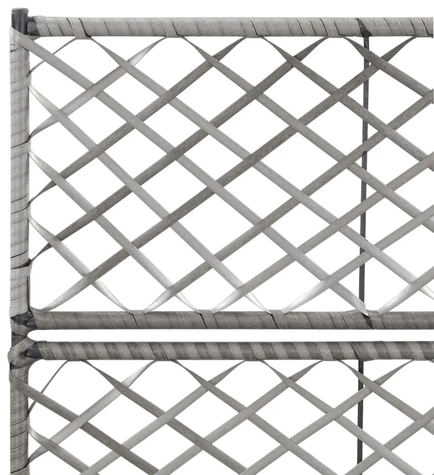 vidaXL Ζαρντινιέρα Υπερυψωμένη+Καφασωτό Γκρι 58x30x107 εκ. Συνθ. Ρατάν