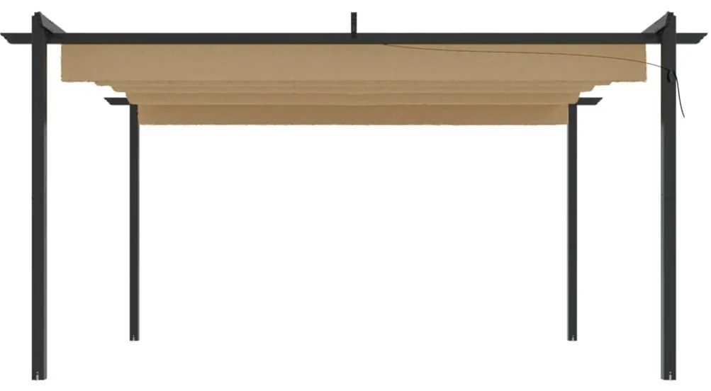 vidaXL Κιόσκι Κήπου με Πτυσσόμενη Οροφή Taupe 4 x 3 μ.