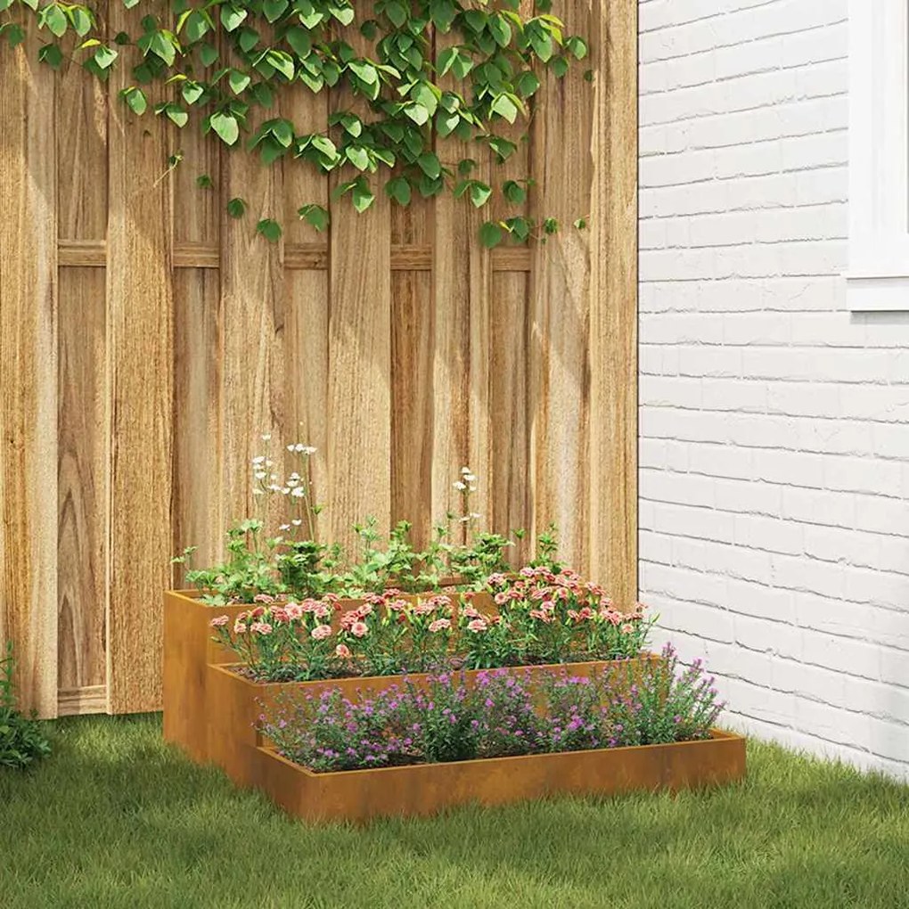 vidaXL Γλάστρα Κήπου Σκ rusty 90 x 90 x 35 εκ