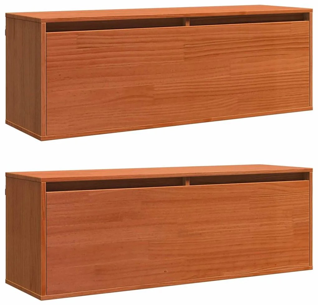 vidaXL Ντουλάπια Τοίχου με ράφι 2 pcs Καφέ κεριού 100 x 30 x 35 εκ