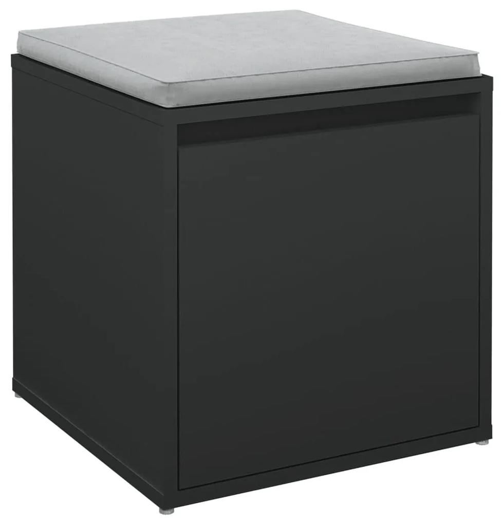 Κουτί με Συρτάρι Μαύρο 40,5 x 40 x 40 εκ. Επεξεργασμένο Ξύλο - Μαύρο