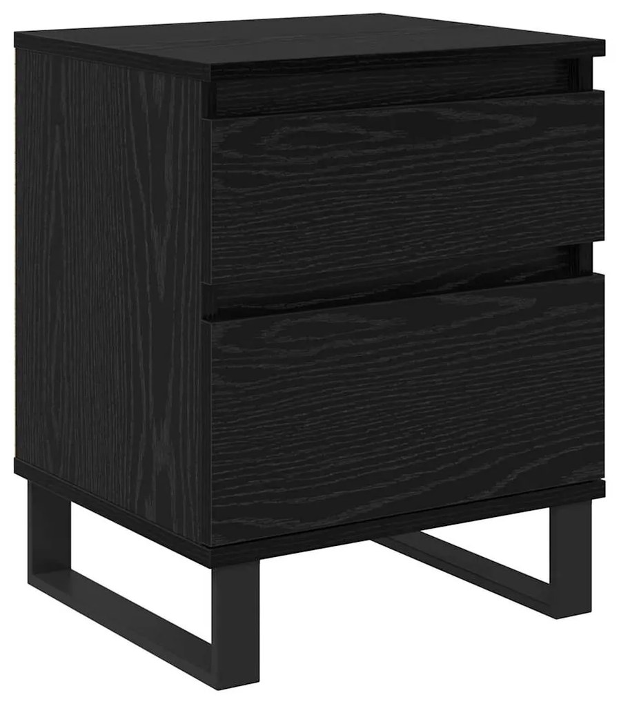 vidaXL Κομοδίνο Μαύρη Οξυά 40 x 35 x 50 εκ. Επεξεργασμένο ξύλο