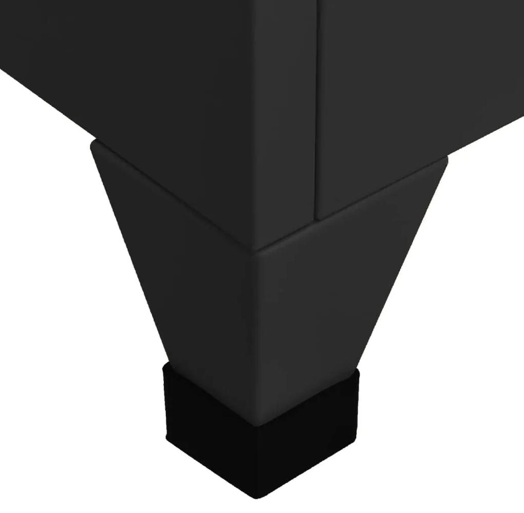 Φοριαμός Μαύρος 38 x 45 x 180 εκ. Ατσάλινος - Μαύρο