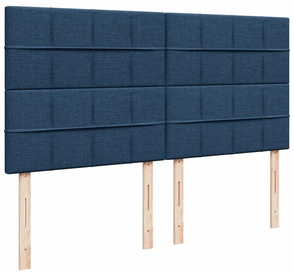 Κρεβάτι Boxspring με Στρώμα Μπλε 180x200 εκ. Υφασμάτινο 3291753