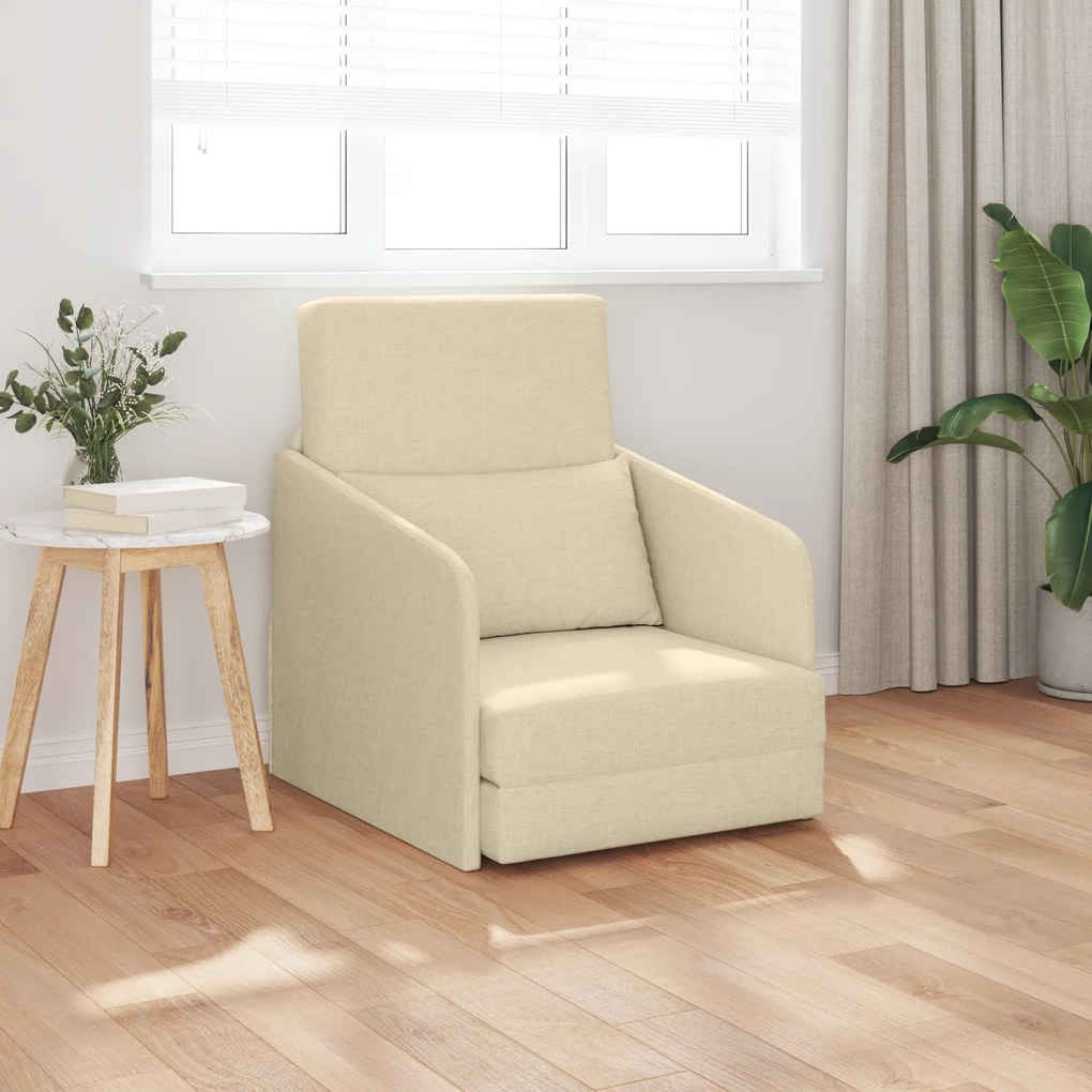 vidaXL Καναπές-κρεβάτι 2 σε 1 Κρεμ 65x80x83 cm Ύφασμα