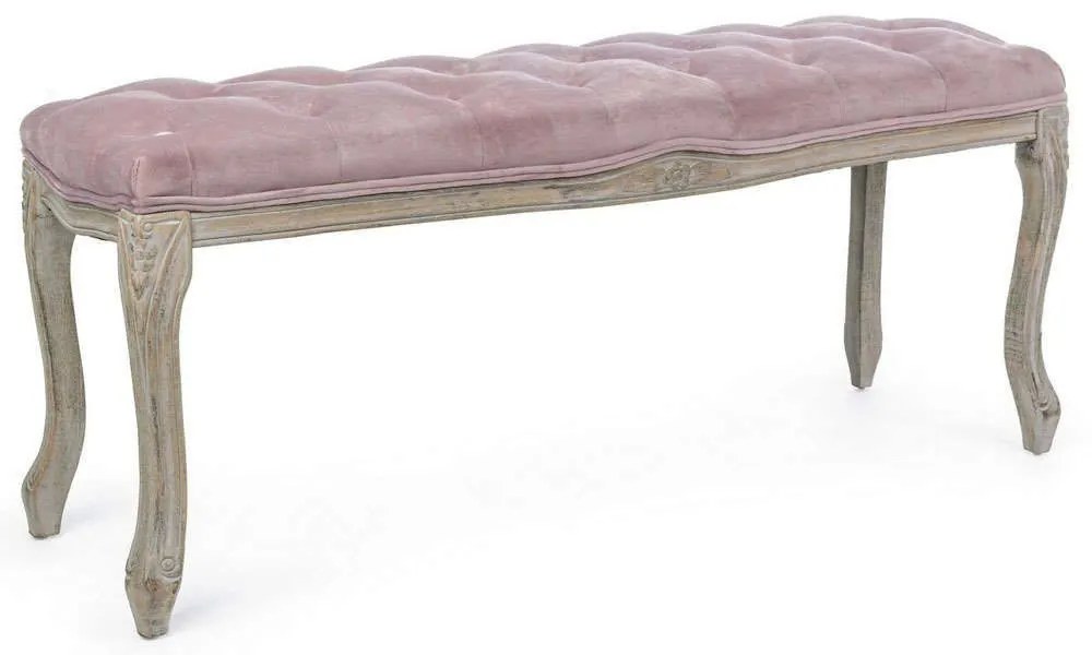 Σκαμπό Mathilde 0743497 110x36x47 Woodrose Velvet, Wood