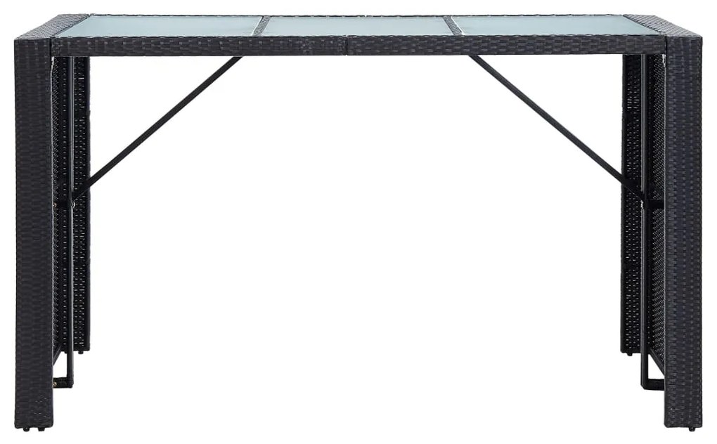 vidaXL Σετ Επίπλων Μπαρ Κήπου 7 τεμ Μαύρο Συνθετικό Ρατάν με Μαξιλάρια