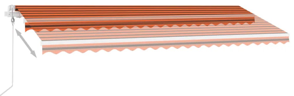 vidaXL Τέντα Αυτόματη με LED&Αισθητ. Ανέμου Πορτοκαλί/Καφέ 500x300 εκ.