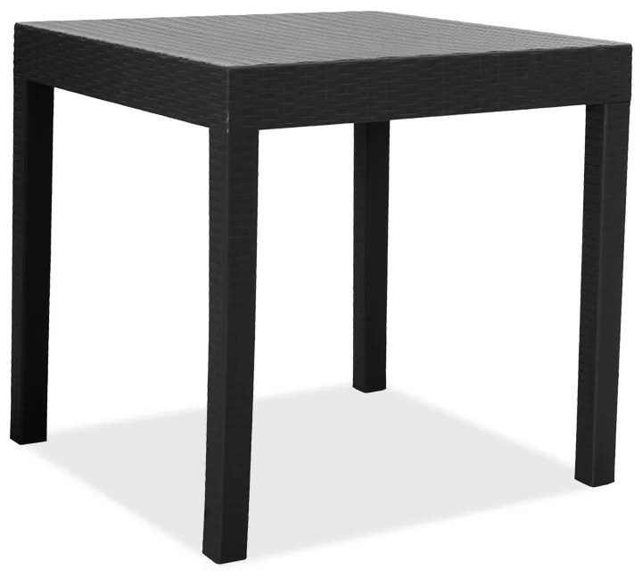Τραπέζι Gabi pakoworld PP χρώμα μαύρο 80x80x77εκ Model: 143-000022