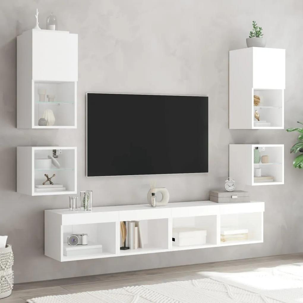Έπιπλο Τοίχου Τηλεόρασης με LED Λευκό 30 x 28,5 x 30 εκ. - Λευκό
