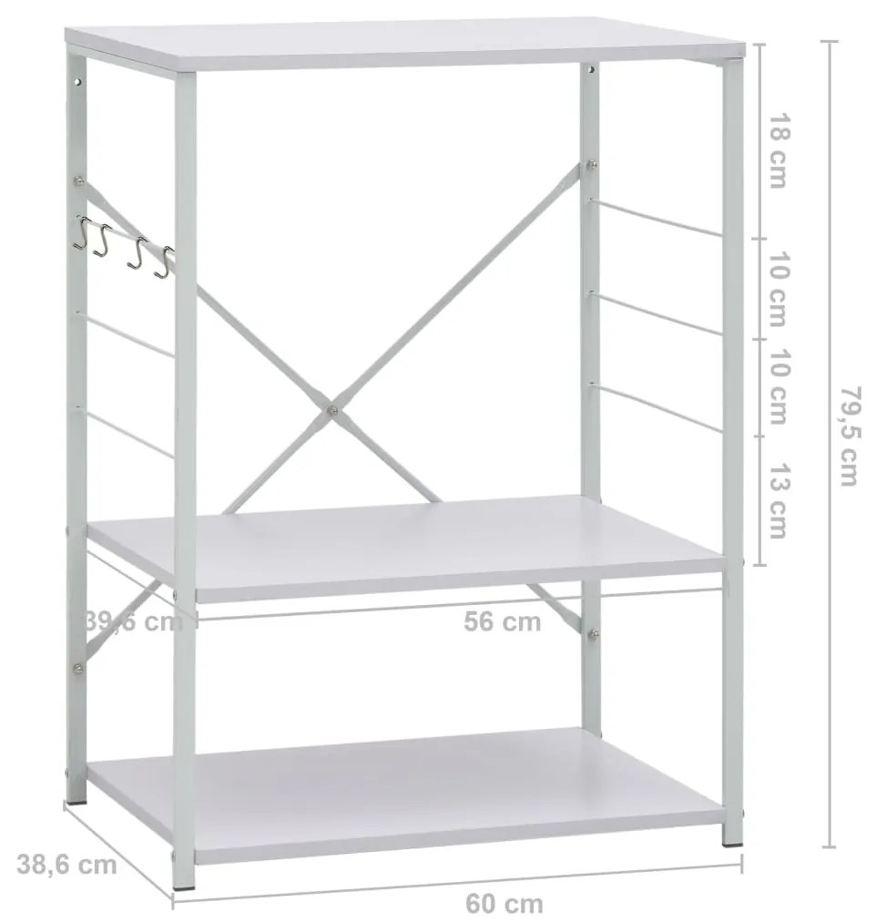 ΡΑΦΙΕΡΑ ΚΟΥΖΙΝΑΣ ΛΕΥΚΗ 60 X 39,6 X 79,5 ΕΚ. ΜΟΡΙΟΣΑΝΙΔΑ 288236