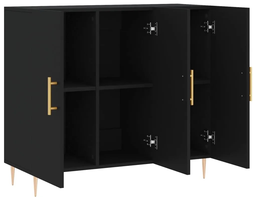 vidaXL Ντουλάπι Μαύρο 90 x 34 x 80 εκ. από Επεξεργασμένο Ξύλο