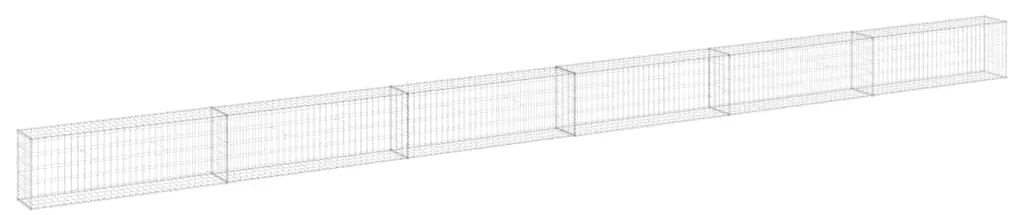 vidaXL Συρματοκιβώτιο Τοίχος 900x30x50 εκ. Γαλβαν. Χάλυβας + Καλύμματα