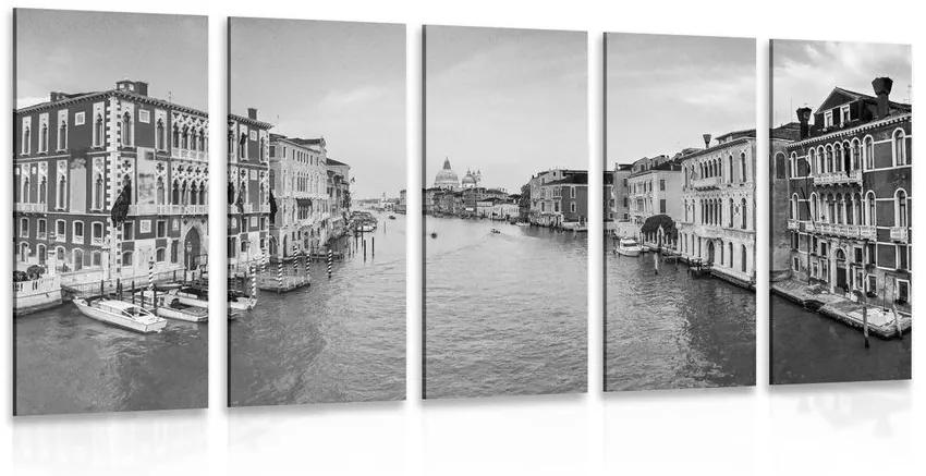 Εικονικό κανάλι 5 τμημάτων στη Βενετία σε ασπρόμαυρο - 100x50