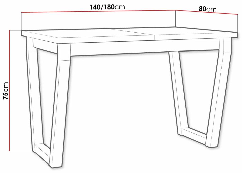 Τραπέζι Victorville 301, Μαύρο, Άσπρο, 75x80x140cm, 38 kg, Επιμήκυνση, Πλαστικοποιημένη μοριοσανίδα, Μέταλλο | Epipla1.gr