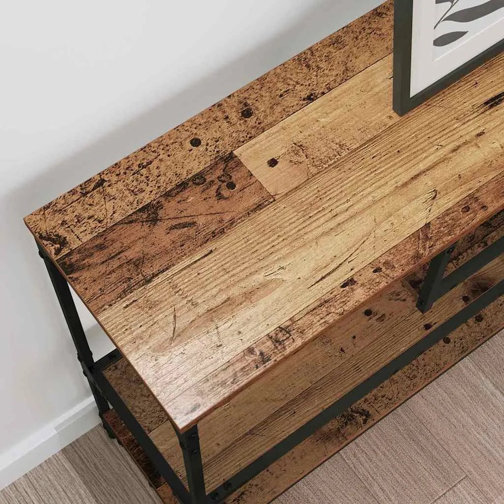 vidaXL Τραπέζι κονσόλας με ράφι Παλαιό ξύλο 100 x 30 x 75 εκ