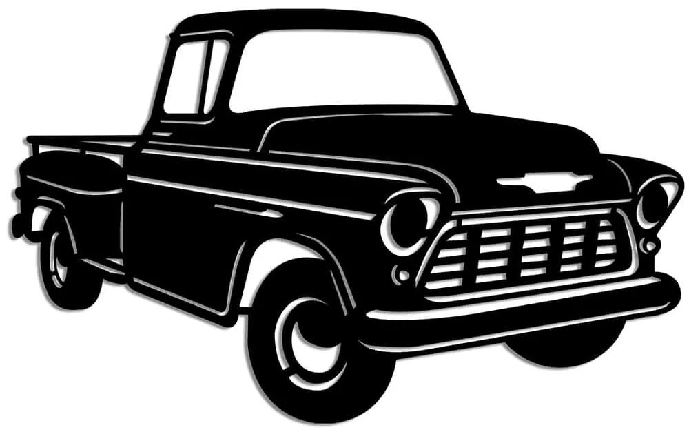 Διακοσμητικό Τοίχου Chevy 3200 Pickup 891TNL3432 60x36cm Black Wallity Μέταλλο