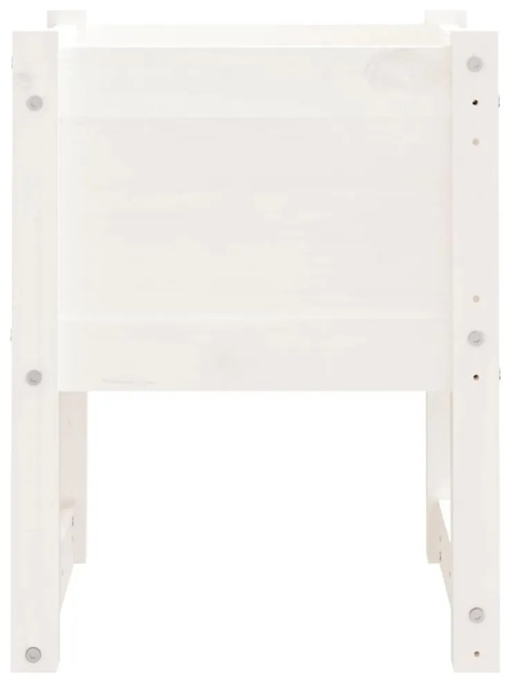 Ζαρντινιέρα Λευκή 40x40x52,5 εκ. από Μασίφ Ξύλο Πεύκου - Λευκό