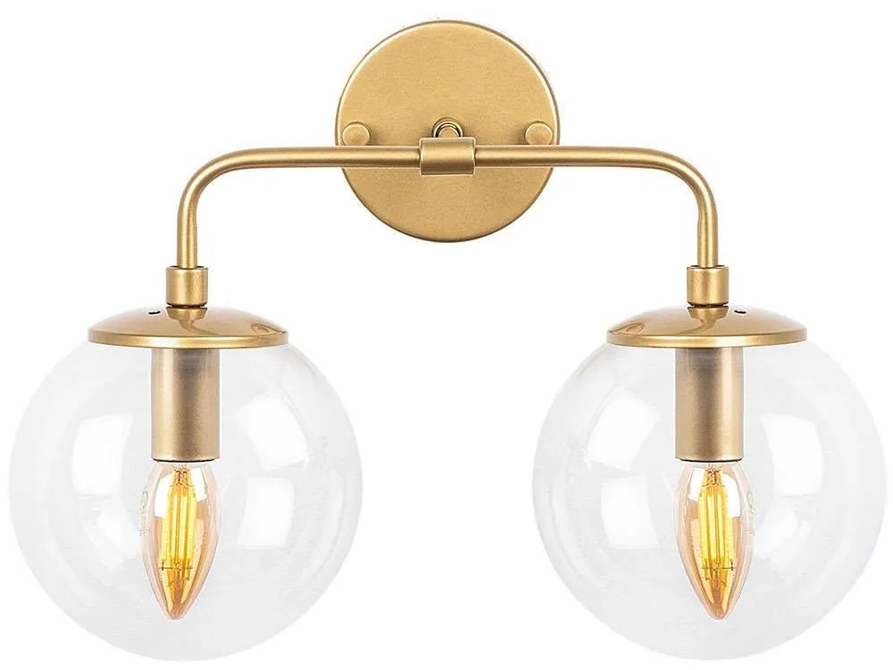 Φωτιστικό Τοίχου - Απλίκα Horn 942FLG2175 37x21x27cm 2xE14 40W Clear-Gold Opviq