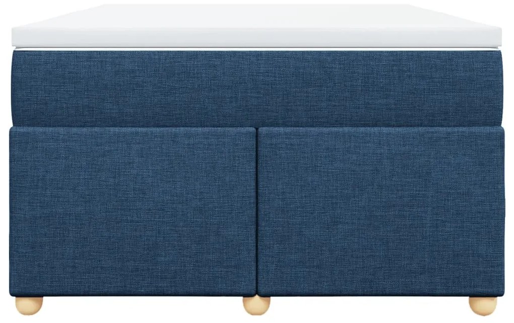 vidaXL Κρεβάτι Boxspring με Στρώμα Μπλε 120x190 εκ. Υφασμάτινο