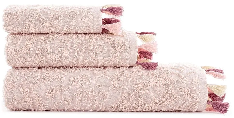 Πετσέτες Rosa (Σετ 3τμχ) Pink Nima Towels Set 70x140cm 100% Βαμβάκι