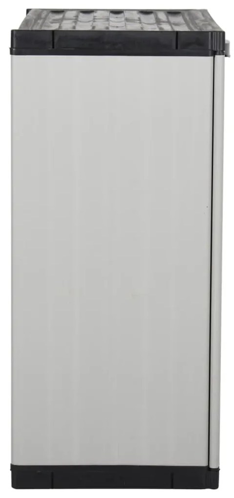 vidaXL Ντουλάπι Αποθήκ. Κήπου με 1 Ράφι Γκρι και Μαύρο 68x40x85 εκ.