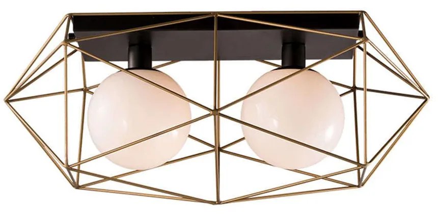 Φωτιστικό Οροφής - Πλαφονιέρα I-Abraxas-PL2 Oro Black-Gold Luce Ambiente Design Metal