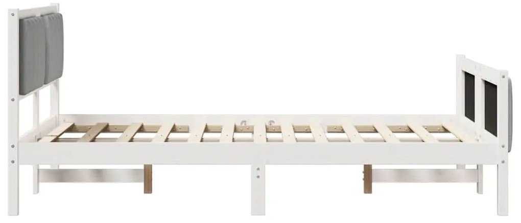 vidaXL Σκελετός Κρεβατιού Λευκό και ανοιχτό γκρι 120 x 200 cm