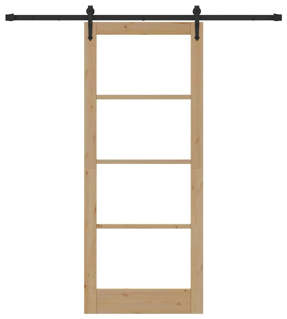 vidaXL Ολισθητή Πόρτα Καφέ 86 x 211 cm Ξύλο και μέταλλο