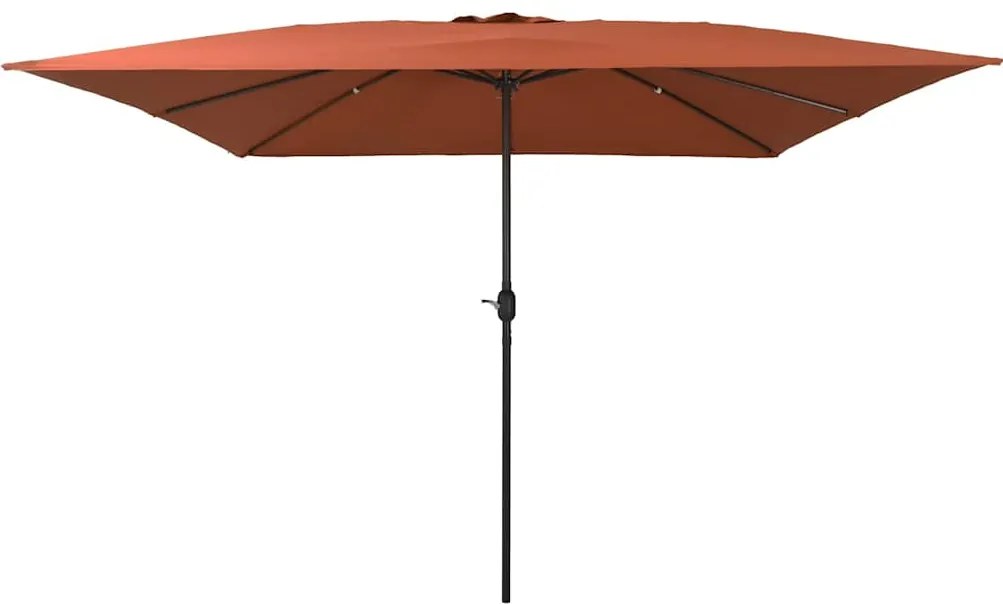 vidaXL Ομπρέλα Κήπου Κόκκινο και Μαύρο 295 x 295 x 245 εκ