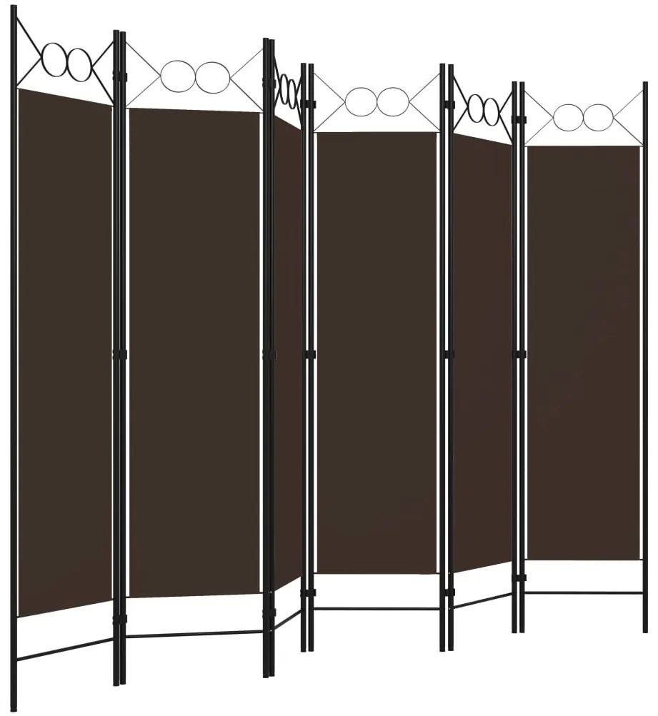 vidaXL Διαχωριστικό Δωματίου με 6 Πάνελ Καφέ 240 x 180 εκ.