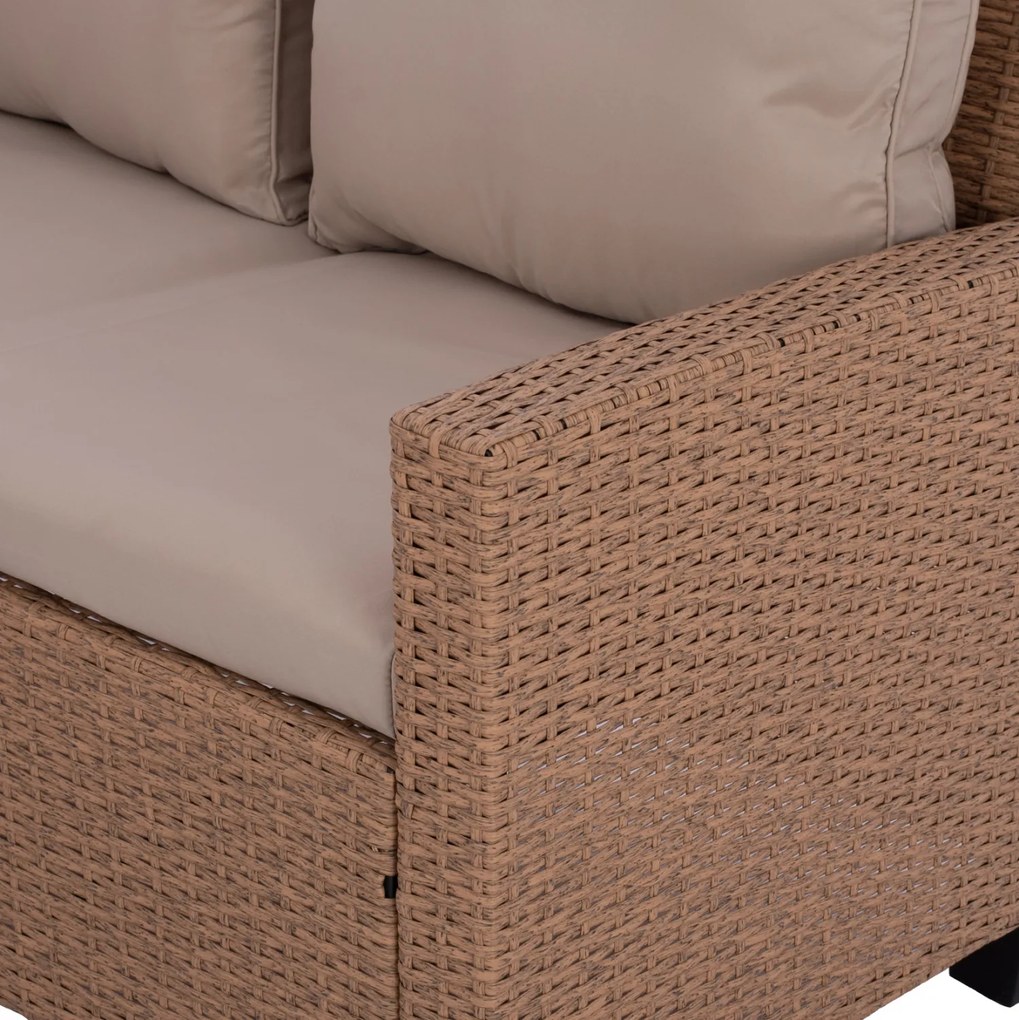 ΣΕΤ ΣΑΛΟΝΙ ΓΩΝΙΑ ΜΕ ΚΑΦΕ WICKER HM5756.02 - HM5756.02