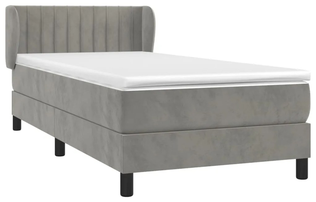 ΚΡΕΒΑΤΙ BOXSPRING ΜΕ ΣΤΡΩΜΑ ΑΝΟΙΧΤΟ ΓΚΡΙ 90X190 ΕΚ. ΒΕΛΟΥΔΙΝΟ 3127583