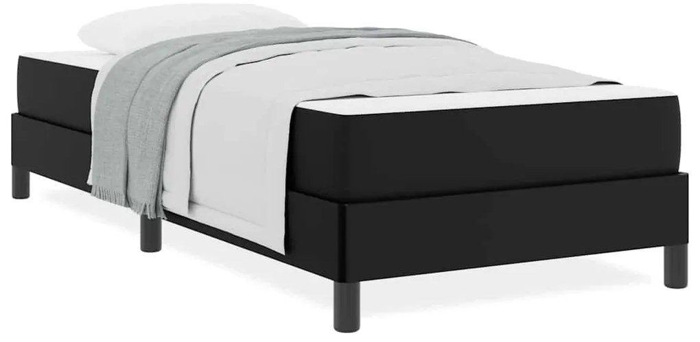 vidaXL Κρεβάτι με στρώμα Μαύρο 100 x 200 cm Τεχνητό δέρμα
