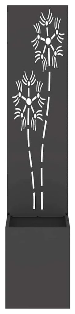 vidaXL Οθόνη Ιδιωτικότητας Κήπου Floral Μαύρο 32 x 140 εκ.