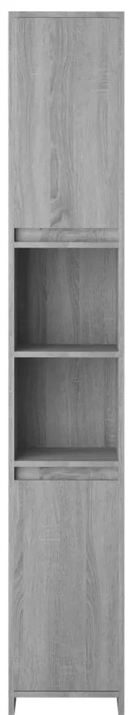 vidaXL Ντουλάπι Μπάνιου Γκρι Sonoma 30x30x183,5 εκ. Επεξεργασμένο Ξύλο