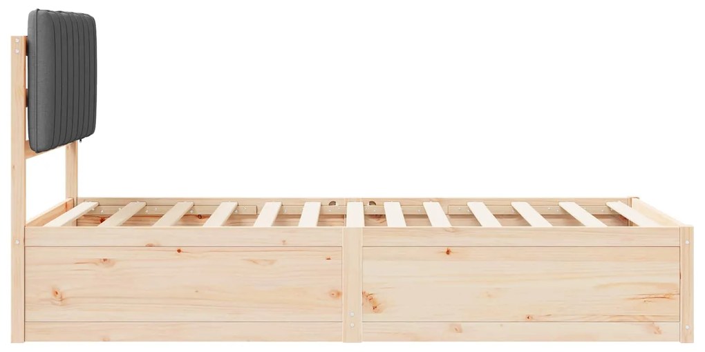 vidaXL Σκελετός Κρεβατιού με Επενδεδυμένο Κεφαλάρι Σκούρο Γκρι