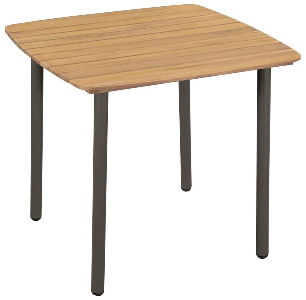 44233 44233 vidaXL Garden Table 80x80x72cm Solid Acacia Wood and Steel Καφέ, 1 Τεμάχιο