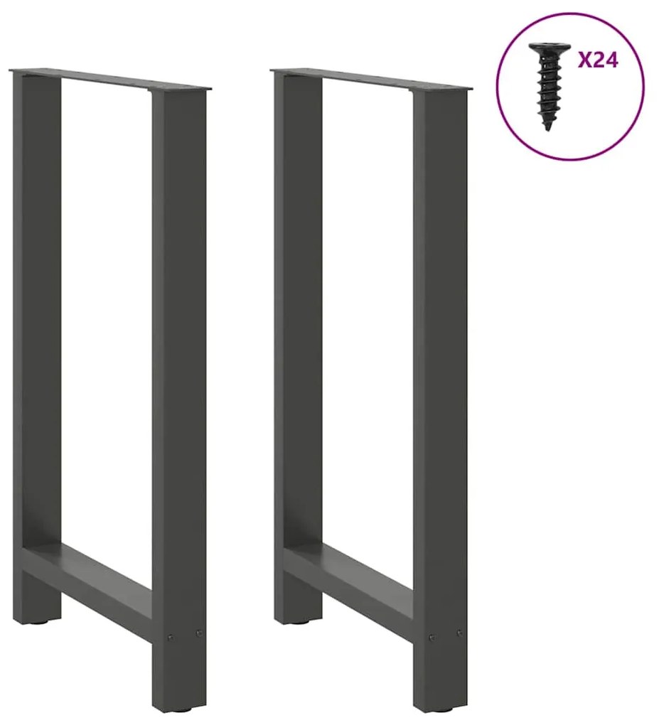 vidaXL Πόδια Τραπεζιού Μπαρ 2 τεμ. Ανθρακί 60x(100-101) εκ. Ατσάλι