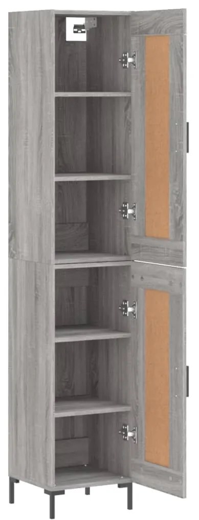 vidaXL Μπουφές Sonoma Γκρι 34,5 x 34 x 180 εκ. από Επεξεργασμένο Ξύλο