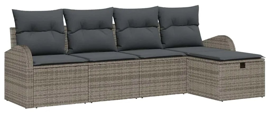 vidaXL Σετ Καναπέ Κήπου 5 pcs Γκρι 234 x 117 x 85 εκ Πολυ ράταν