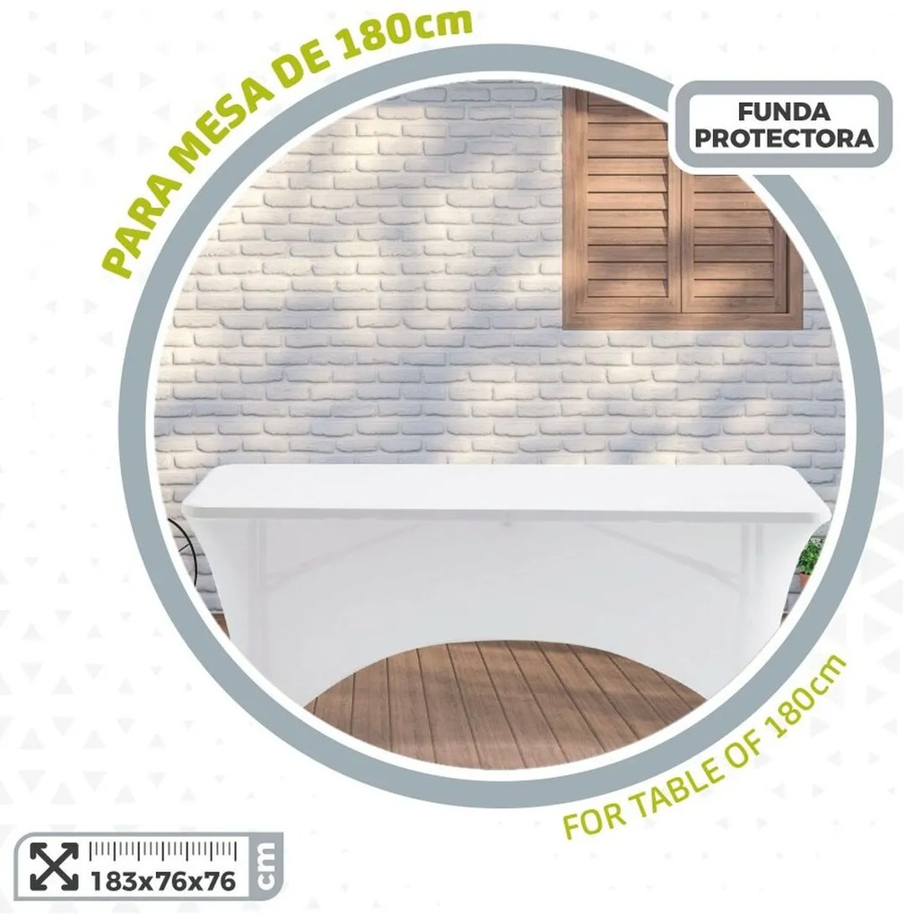 Προστατευτική Θήκη Aktive Λευκό 183 x 76 x 76 cm Τραπέζι Aξεσουάρ Oχημάτων Δρόμο (x6)