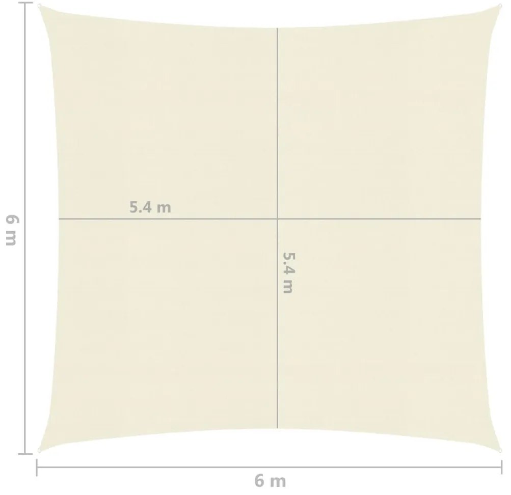 Πανί Σκίασης Κρεμ 6 x 6 μ. από HDPE 160 γρ./μ² - Κρεμ