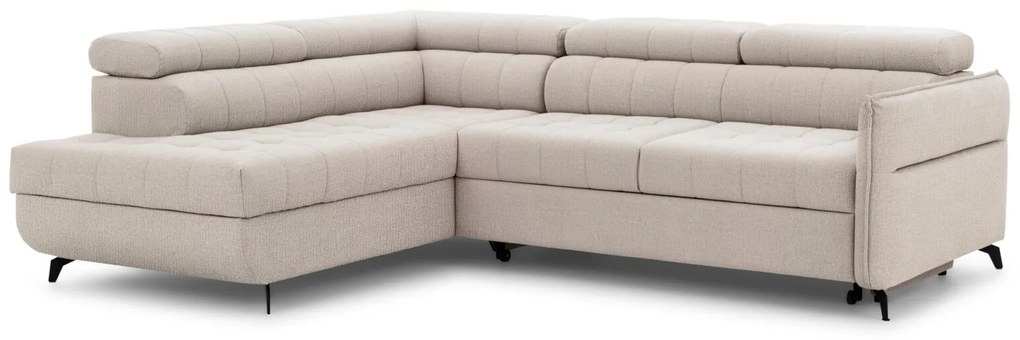 Γωνιακός καναπές/κρεβάτι Elaris L/ Κρεμ/ Αριστερή γωνία/ 351x97x203- BOG8756