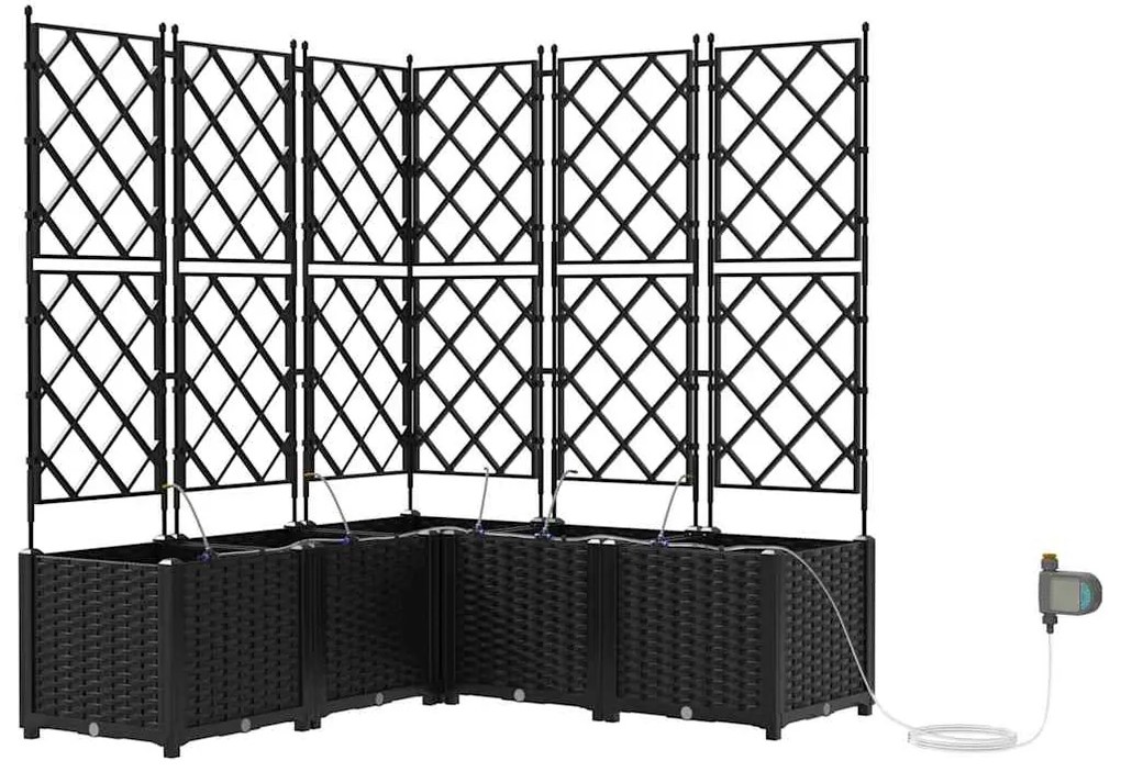vidaXL Ζαρντινιέρες κήπου Μαύρο 120 x 120 x 142 cm Ατσάλι