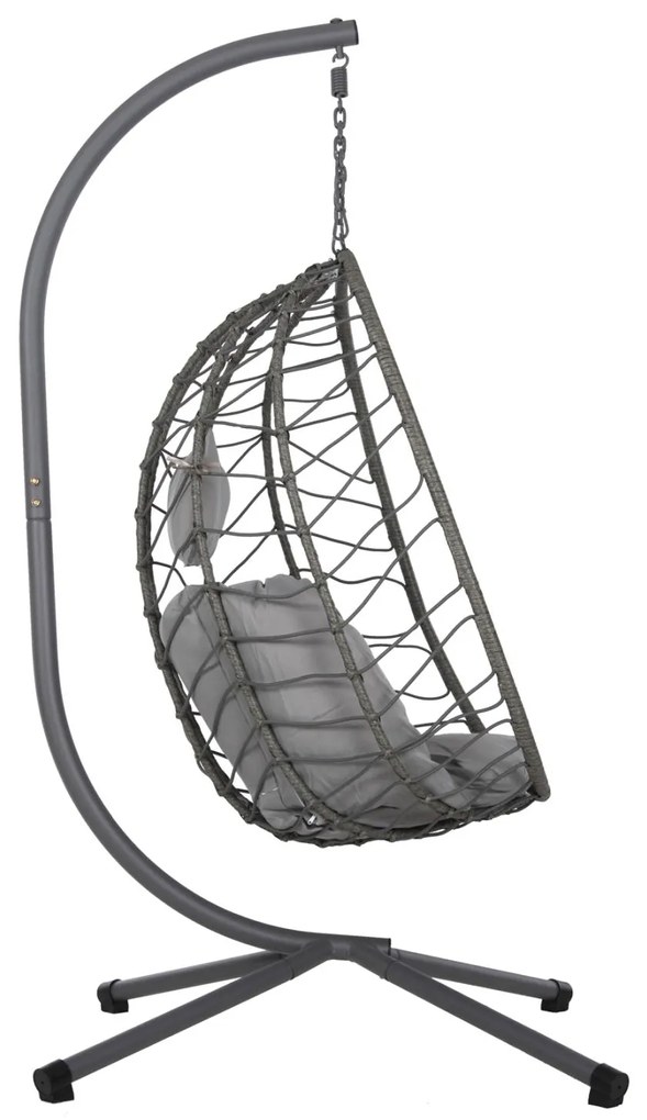 ΚΡΕΜΑΣΤΗ ΠΟΛΥΘΡΟΝΑ ΦΩΛΙΑ MILLIE  ΜΕΤΑΛΛΟ-ΣΥΝΘ.RATTAN ΓΚΡΙ 90x75x190Υεκ.