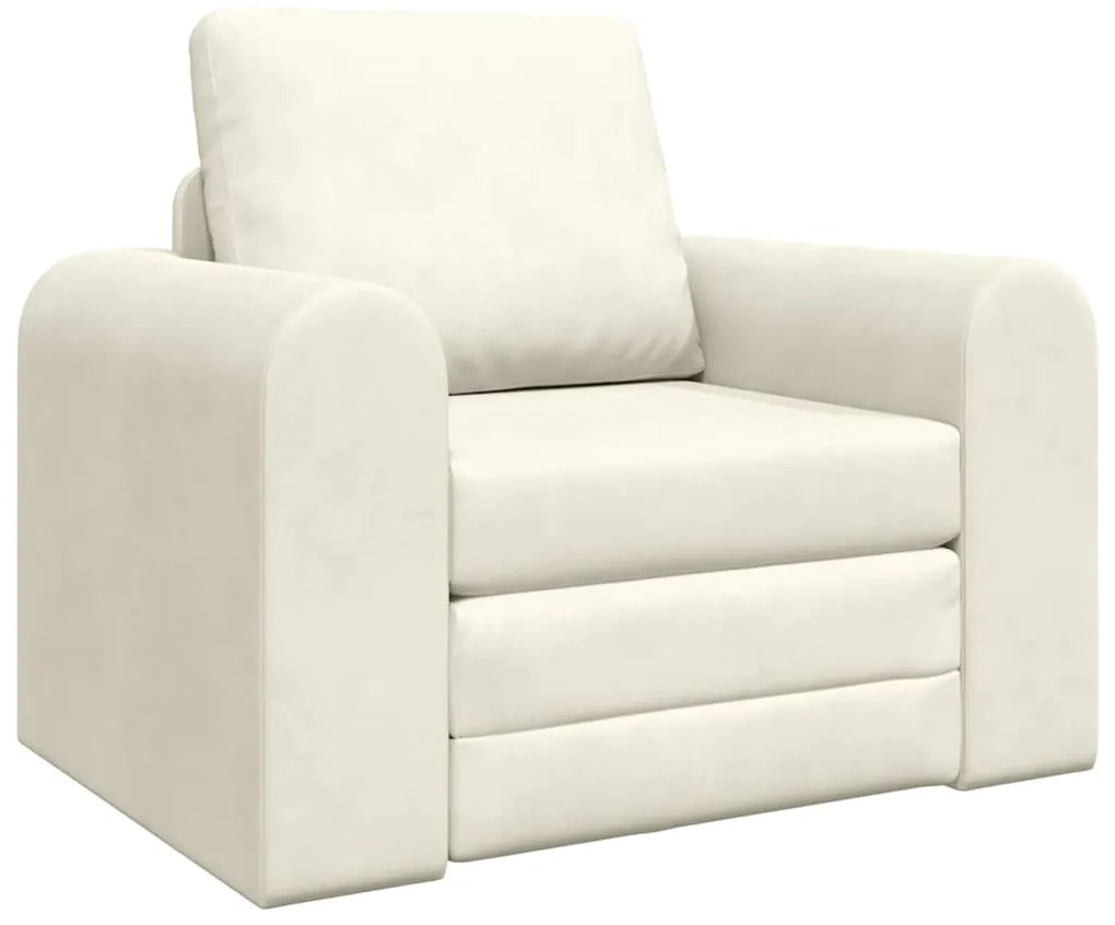 vidaXL Κρεβάτι καναπές Κρεμ 98 x 71 x 83 εκ. Βελούδο