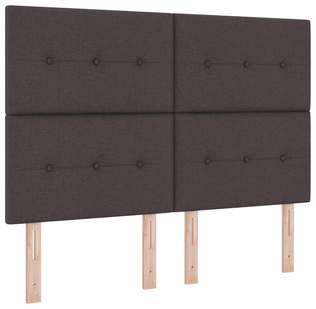 vidaXL Κρεβάτι με Σκελετό και Ματress Σκούρο Καφέ 140x200 εκ. Ύφασμα